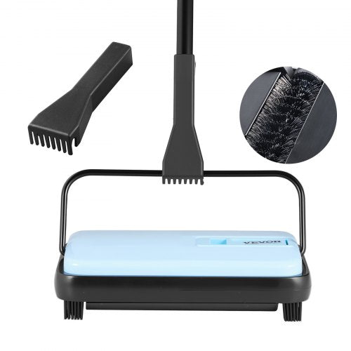 Carpet Sweeper Manual Floor Sweeper with 300 ml Dustbin Capacity Easy to Empty