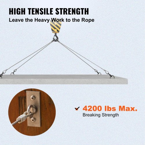 316 Stainless Steel Wire Rope 500ft Length Steel Wire Cable 316 Inch