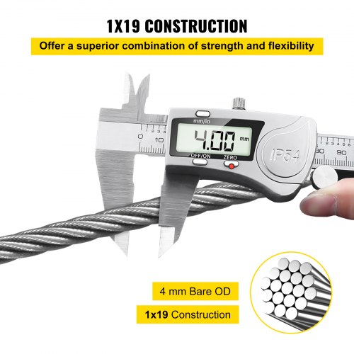 316 Stainless Steel Cable 500FT Stainless Steel Wire Rope of 532 Inch