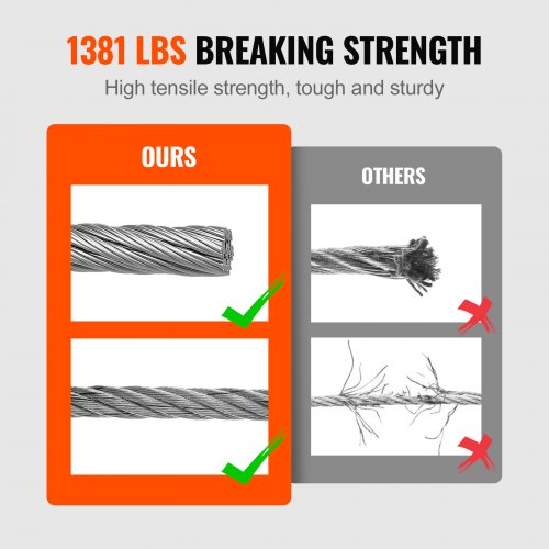 T316 Deck Railing Cable 18 Stainless Steel Wire Rope 300 ft with Cutter