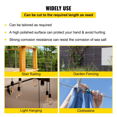 14 Stainless Steel Cable 200FT T304 7x19 Tighter Core Cable Railing