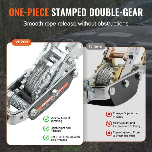 Come Along Winch 5 Ton 11023 lbs Pulling Capacity 11.5 ft Steel Cable