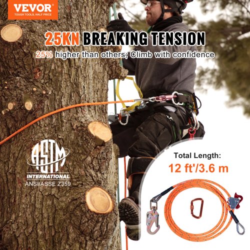 Steel Core flipline 12 x 12 Arborist Flipline Flip Line for Tree