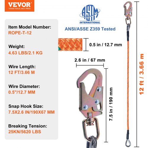Steel Core flipline 12 x 12 Arborist Flipline Flip Line for Tree