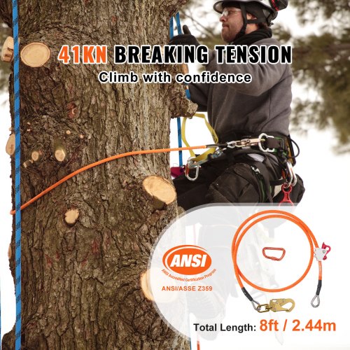 16mm Steel Core Flipline 8ft24m Arborist Flipline Flip Line for Tree