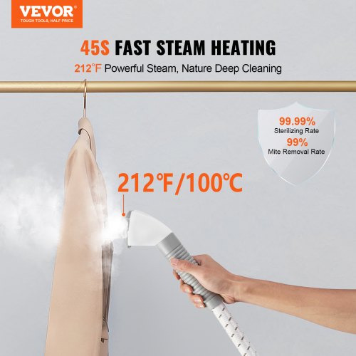 Standing Steamer with Foldable Garment Hanger 0.5Gallon Water Tank for 90