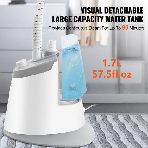 Standing Steamer with Foldable Garment Hanger 0.5Gallon Water Tank for 90
