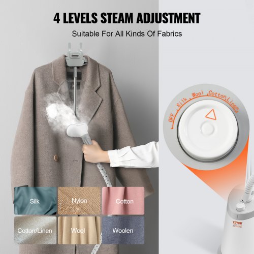 Standing Steamer with Foldable Garment Hanger 0.5Gallon Water Tank for 90