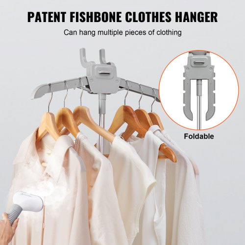 Standing Steamer with Foldable Garment Hanger 0.5Gallon Water Tank for 90