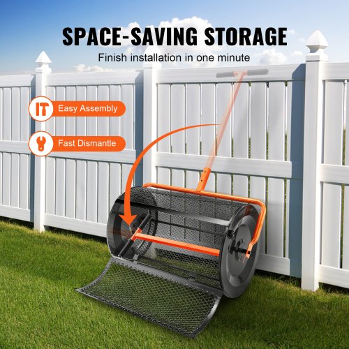 Compost Spreader 244256 Height Adjustable Handle 24 Wide Lawn and Garden Peat