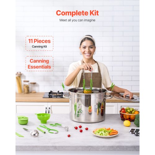 Canning Supplies Starter Kit 11 Pieces Stainless Steel Water Bath Canning
