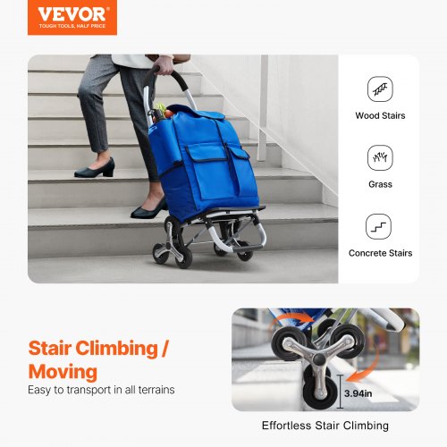 Stair Climber Trolley Dolly 36L Folding Shopping Cart Grocery Cart Trolley