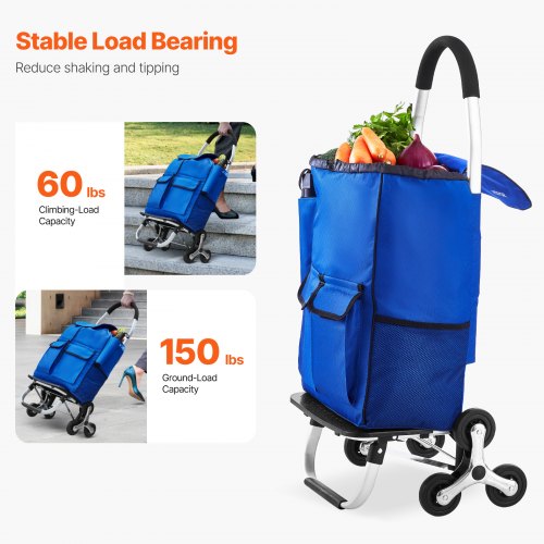 Stair Climber Trolley Dolly 36L Folding Shopping Cart Grocery Cart Trolley