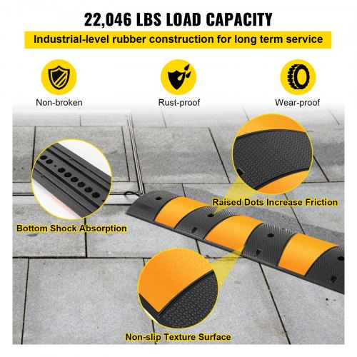 2pcs 6 Feet Rubber Speed Bump Driveway Modular Heavy Duty Speed Bumps 724 x