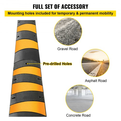 2pcs 6 Feet Rubber Speed Bump Driveway Modular Heavy Duty Speed Bumps 724 x