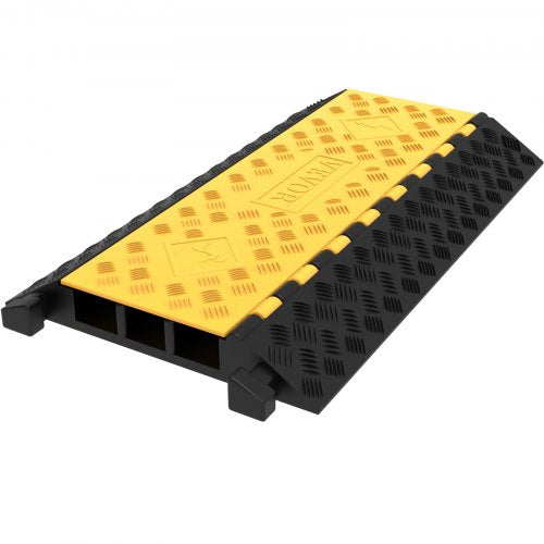 Rubber Cable Guard 3Channel 2 x 2.3 in – Durable Cord Protection Ramp