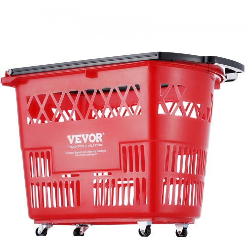 Shopping Baskets 6PCS 39L Shopping Carts with Handles Plastic Rolling