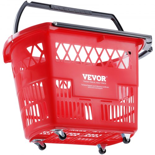 Shopping Baskets 6PCS 39L Shopping Carts with Handles Plastic Rolling