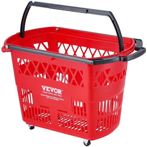 Shopping Baskets 6PCS 39L Shopping Carts with Handles Plastic Rolling