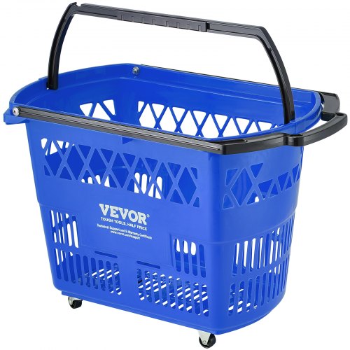 Shopping Baskets 6PCS 39L Shopping Carts with Handles Plastic Rolling