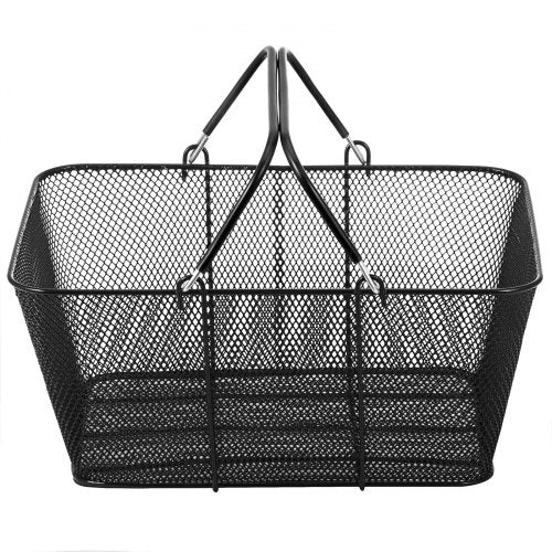 Shopping Baskets with Handles 12PCS Black Metal Shopping Basket Portable