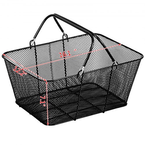 Shopping Baskets with Handles 12PCS Black Metal Shopping Basket Portable