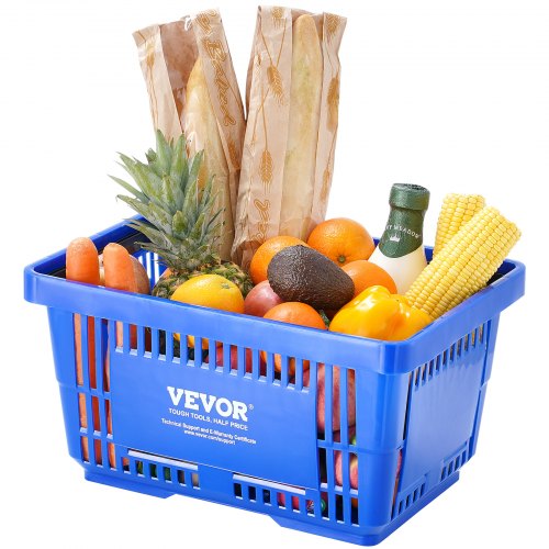 Shopping Basket Set of 12 24L Durable Plastic Grocery Basket with Handle