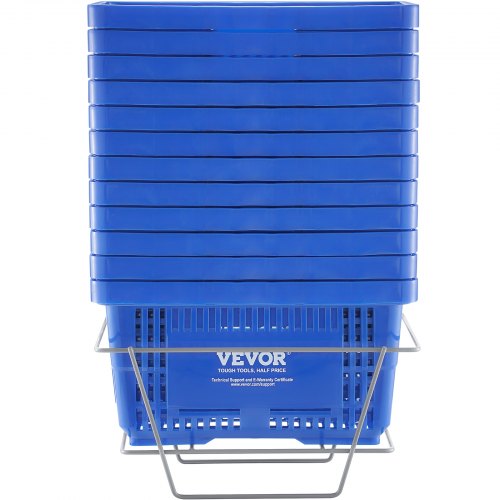 Shopping Basket Set of 12 24L Durable Plastic Grocery Basket with Handle
