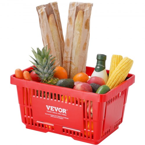 Shopping Basket Set of 12 24L Durable Plastic Grocery Basket with Handle