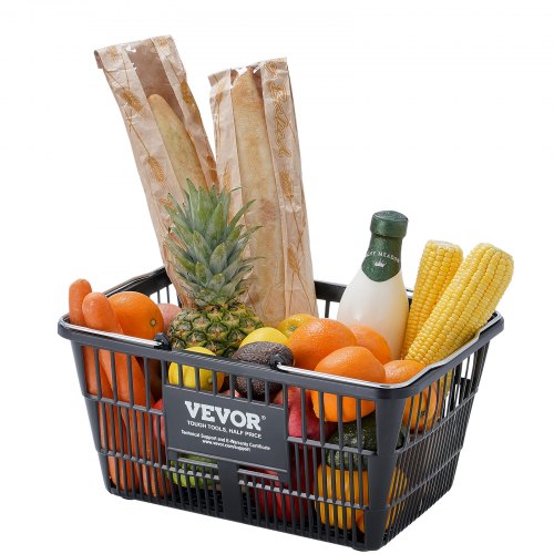 Shopping Basket Set of 12 21L Durable Plastic Grocery Basket with Metal