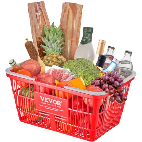 Shopping Basket Set of 12 21L Durable Plastic Grocery Basket with Handle