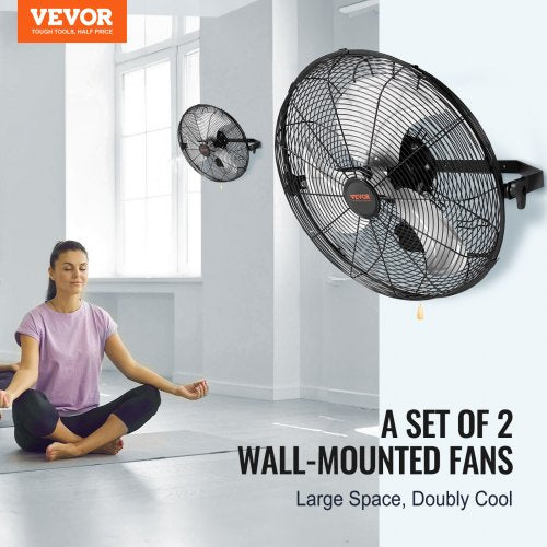 Wall Mount Fan 2 Pcs 18 Inch Waterproof 3Speed High Velocity Max 4000 Cfm