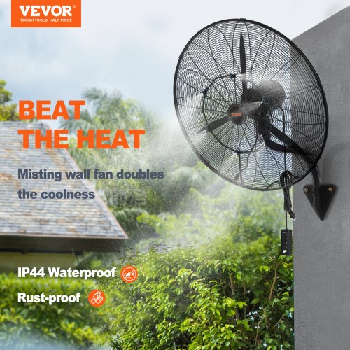 WallMount Misting Fan 24 Inch 3speed High Velocity Max 7000 CFM