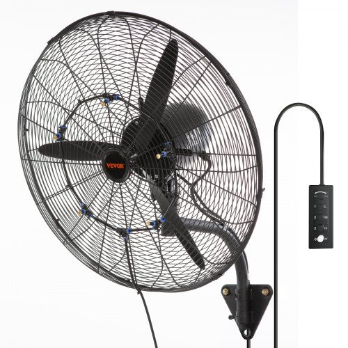 WallMount Misting Fan 24 Inch 3speed High Velocity Max 7000 CFM