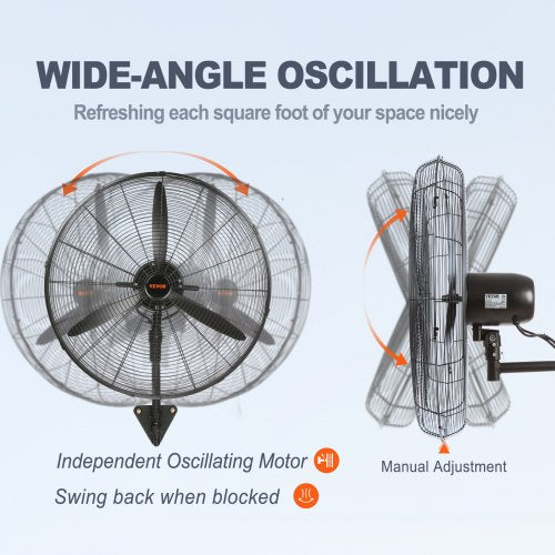 WallMount Misting Fan 30 Inch 3speed High Velocity Max 9500 CFM