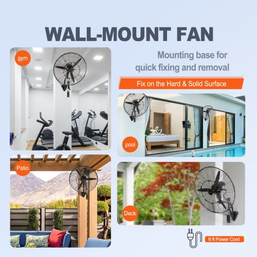 WallMount Misting Fan 30 Inch 3speed High Velocity Max 9500 CFM