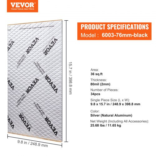 Car Sound Deadening Mat 80 mil 36 sqft Car Sound Dampening Material Butyl
