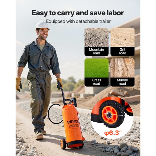Industrial Concrete Sprayer With Wheeled Cart 3.5 Gallon Stainless Steel Heavy
