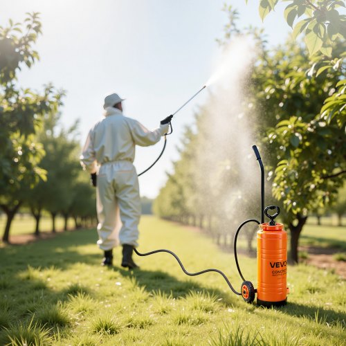 Industrial Concrete Sprayer With Wheeled Cart 3.5 Gallon Stainless Steel Heavy