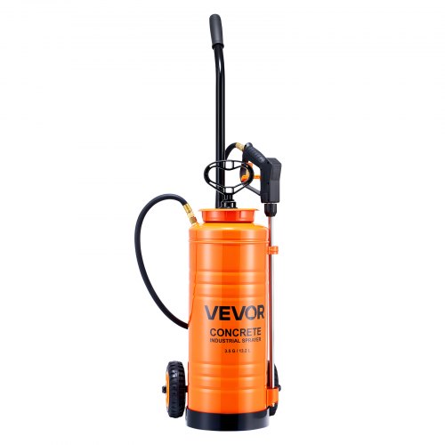 Industrial Concrete Sprayer With Wheeled Cart 3.5 Gallon Stainless Steel Heavy