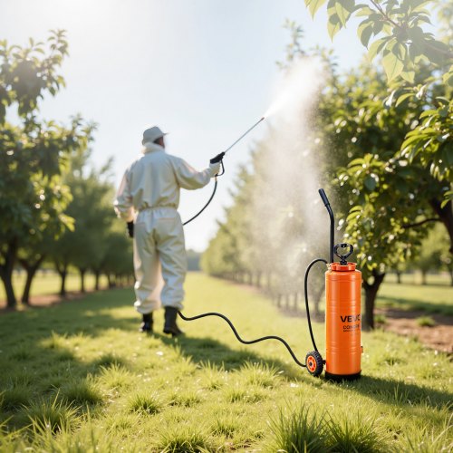 Industrial Concrete Sprayer With Wheeled Cart 5 Gallon Stainless Steel Heavy