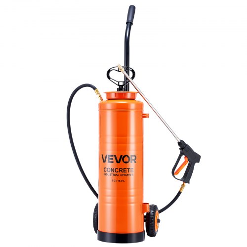 Industrial Concrete Sprayer With Wheeled Cart 5 Gallon Stainless Steel Heavy