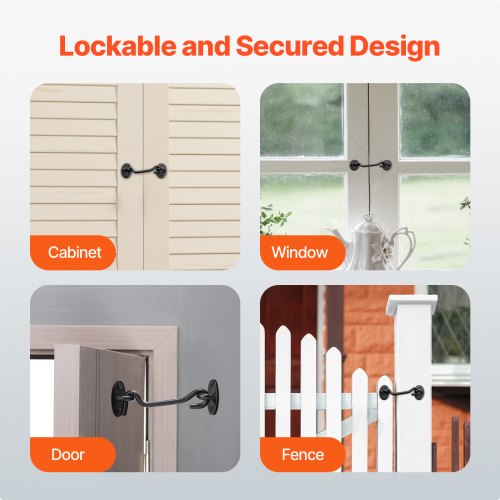 Hook and Eye Gate Latch 2 Pack Barn Door Latch Hook with Mounting Screws