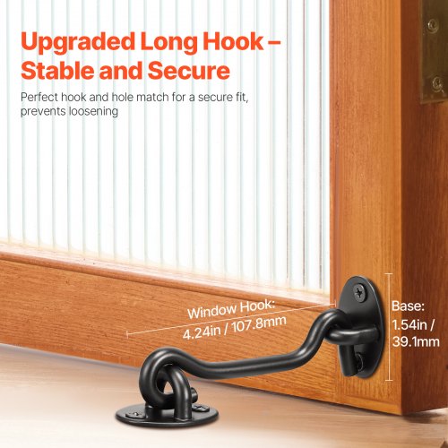 Hook and Eye Gate Latch 2 Pack Barn Door Latch Hook with Mounting Screws