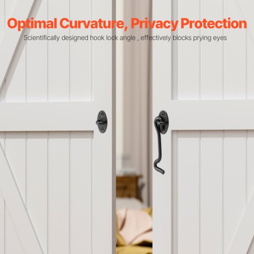 Hook and Eye Gate Latch 2 Pack Barn Door Latch Hook with Mounting Screws