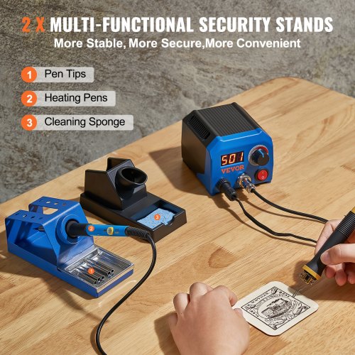 Wood Burning Kit 250700°C Adjustable Temperature with Display Dual Output