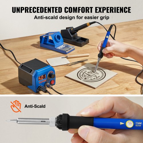 Wood Burning Kit 250700°C Adjustable Temperature with Display Dual Output