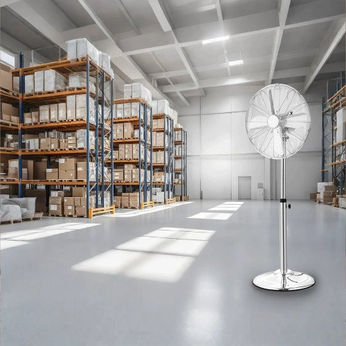 Industrial Pedestal Fan 16 Inch 75Degree Oscillating Fan Height
