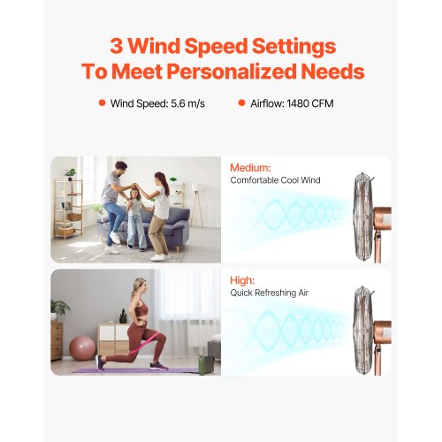 Industrial Pedestal Fan 16 Inch 75Degree Oscillating Fan Height