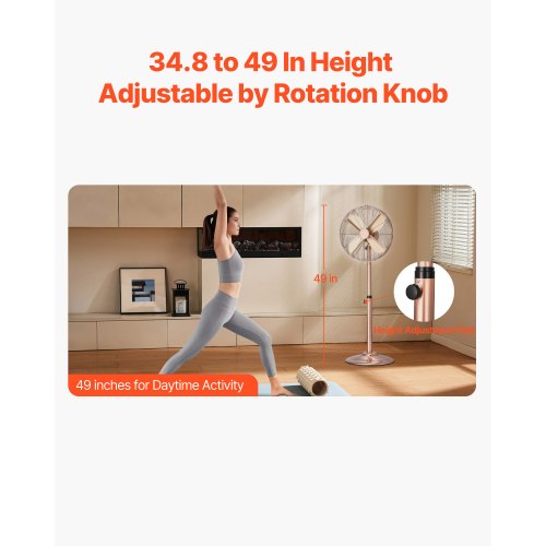 Industrial Pedestal Fan 16 Inch 75Degree Oscillating Fan Height